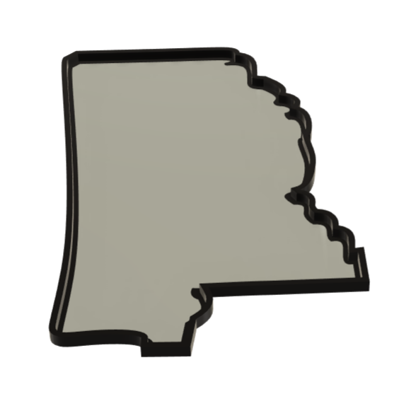 Mississippi Wall Lightbox - United States - 3D Print Product My Custom Designs