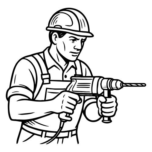 Worker With Drill - Digital file - XCS Friendly Digital My Custom Designs PDF