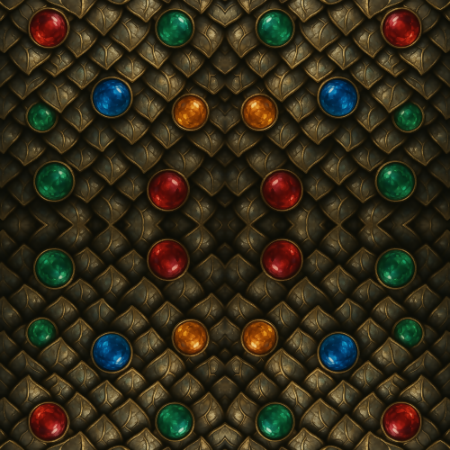 Luxury and Ornamental - Metallic Dragon Scales With Gemstone Inlays - Pattern - Digital File Digital My Custom Designs PDF