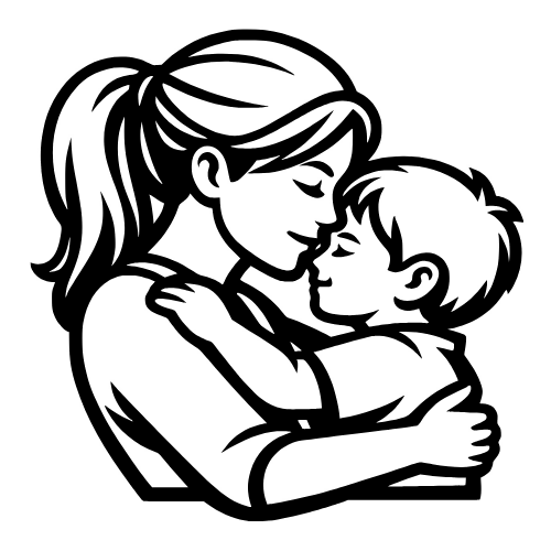 Mom and Son Sketch - Digital File - XCS Friendly Digital My Custom Designs PDF