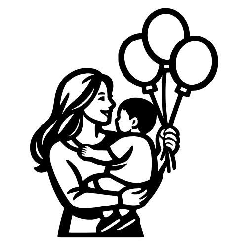 Mom Holding Balloons - Digital File - XCS Friendly Digital My Custom Designs PDF