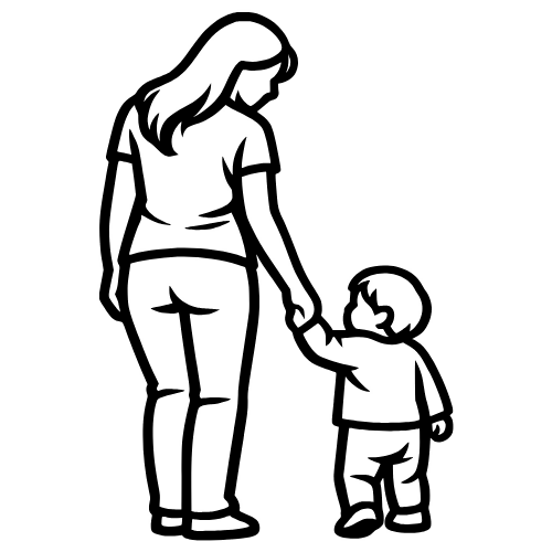 Mom Holding Toddler Hand - Digital File - XCS Friendly Digital My Custom Designs PDF