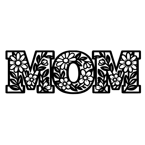 Mom Initials with Flowers - Digital File - XCS Friendly Digital My Custom Designs PDF