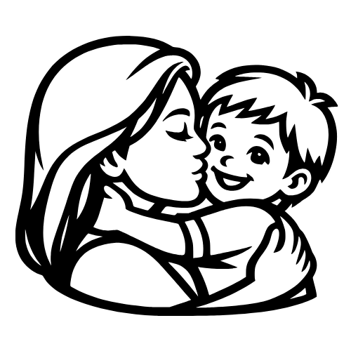 Mom Kissing Child - Digital File - XCS Friendly Digital My Custom Designs PDF
