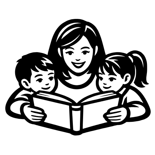 Mom Reading Book to Kids - Digital File - XCS Friendly Digital My Custom Designs PDF