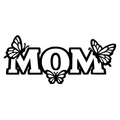 Mom Text with Butterflies - Digital File - XCS Friendly Digital My Custom Designs PDF
