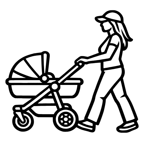 Mom with Stroller Outline - Digital File - XCS Friendly Digital My Custom Designs PDF