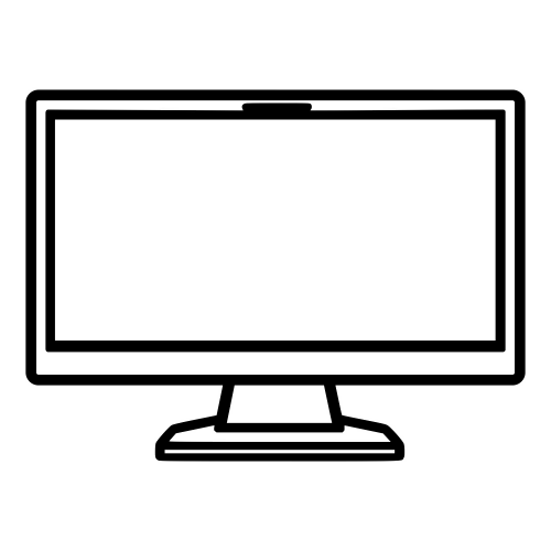 Monitor Outline - Vector Graphics - Digital File Digital My Custom Designs PDF