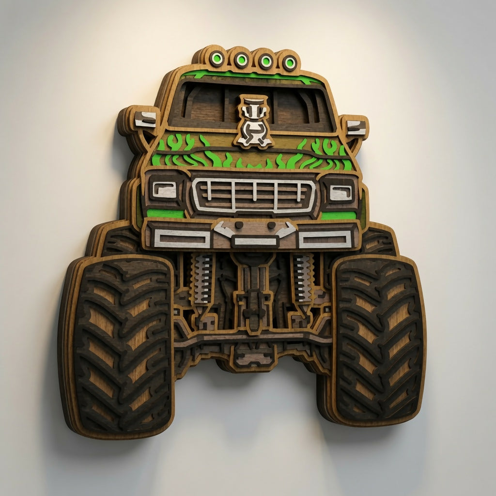 Monster Truck - Layered Line Designs - Digital File - ZIP File - Digital