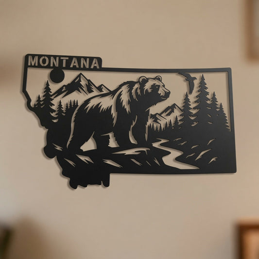 Montana Wall Home Decor State Outline United States SVG - Laser Cut File Digital Download | My Custom Designs - ZIP
