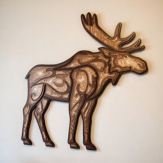 Moose - Layered Line Design - Digital File Digital My Custom Designs