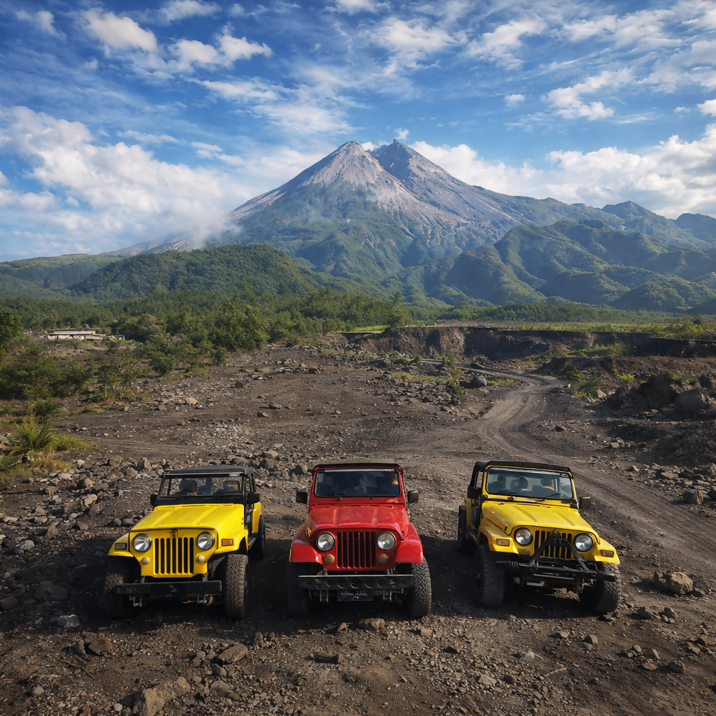 Mount Merapi Tours - Yogyakarta Indonesia - Asia - Rendered - Digital File Digital My Custom Designs PDF