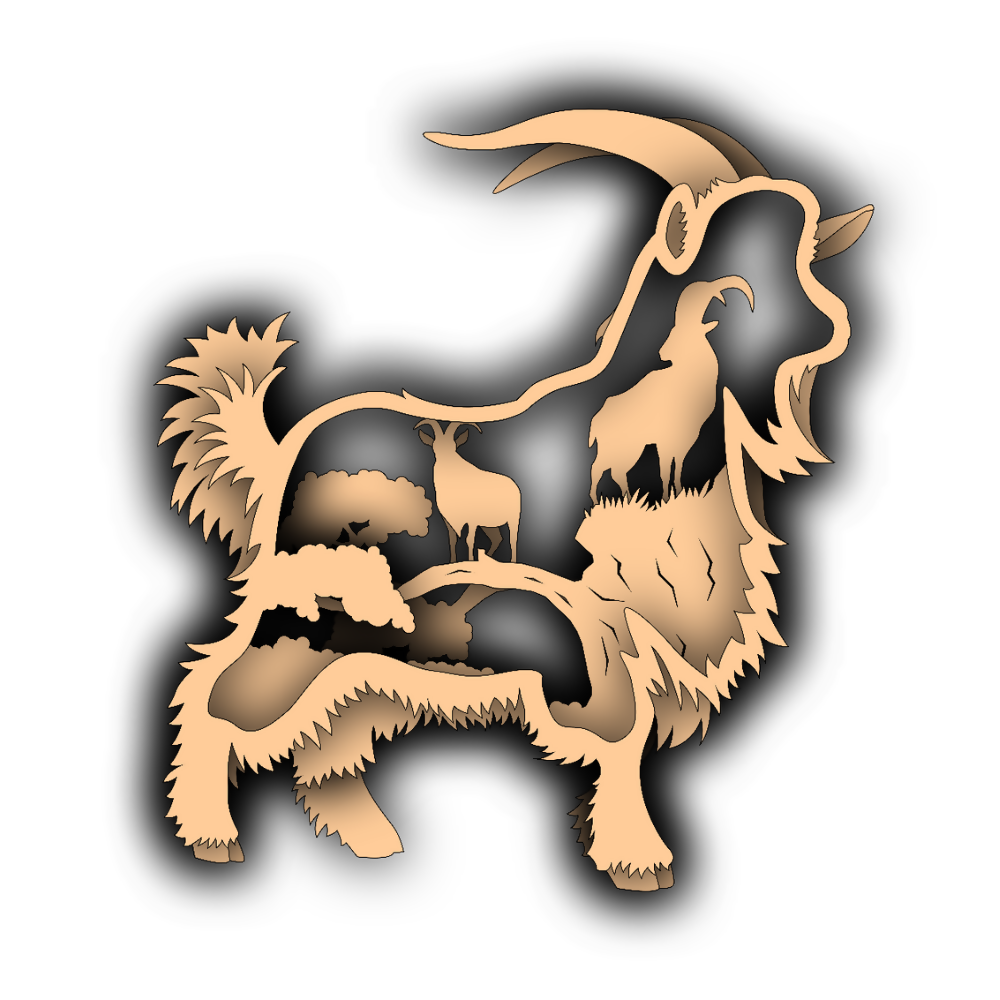 Mountain Goat - Layered Nature Designs - Digital File Digital My Custom Designs SVG
