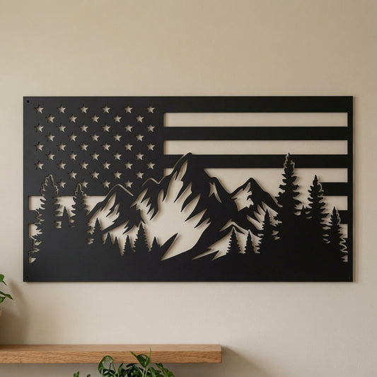 Mountains American Flag - Wall Home Decor - Digital File - ZIP File - Digital