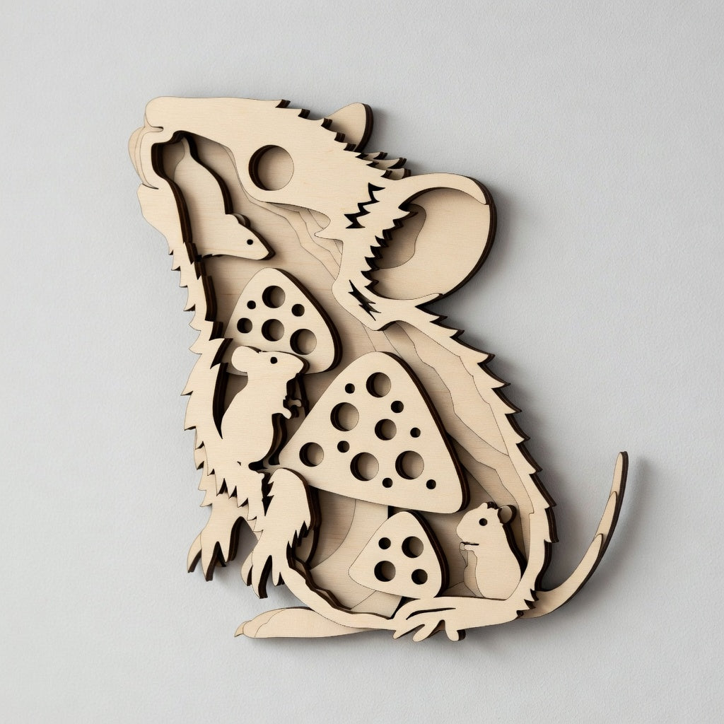 Mouse and Cheese - Layered Nature Designs - Digital File Digital My Custom Designs