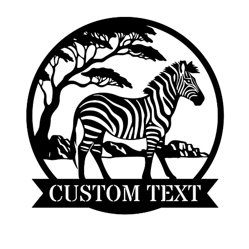 Zebra Custom Text - Wall / Home Decor - Digital File Digital My Custom Designs ZIP File