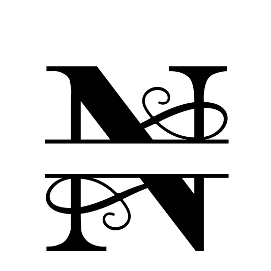 N - Monogram Vines Ornamental - Digital File Digital My Custom Designs ZIP File