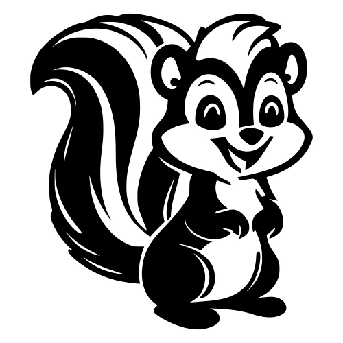 Cartoon Skunk Smiling - Digital File - XCS Friendly Digital My Custom Designs PDF