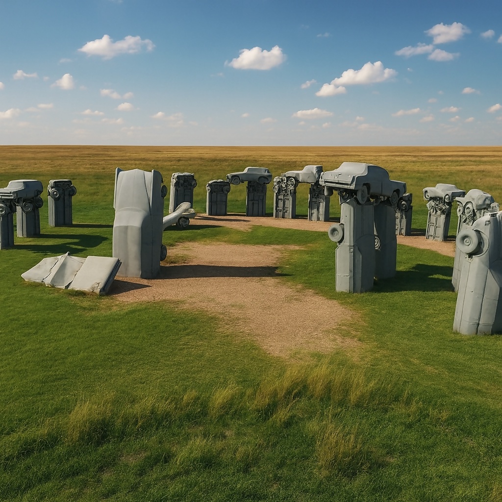 Carhenge (Alliance) - Nebraska United States - Rendered - Digital File Digital My Custom Designs PDF