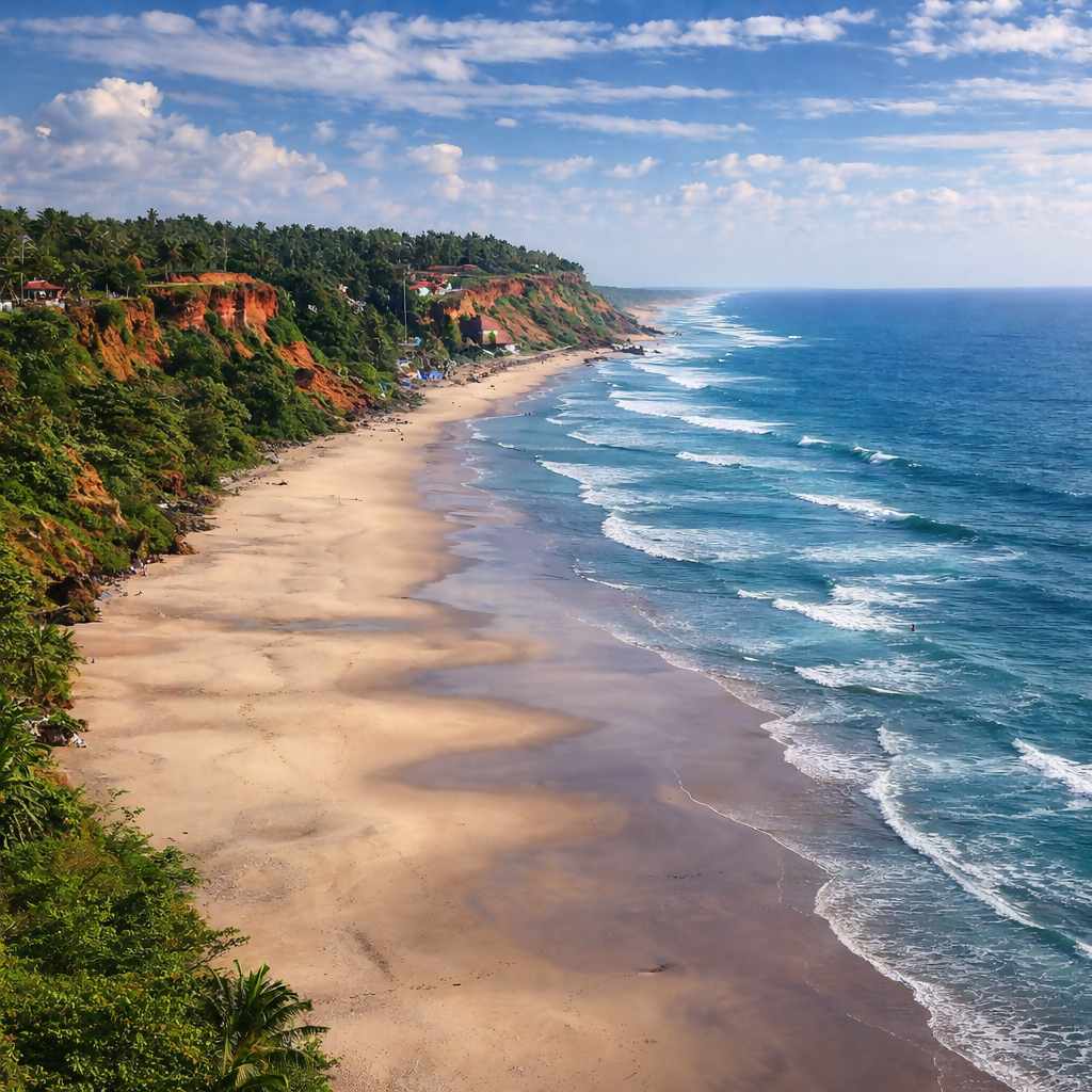 Varkala Beach - Kerala India - Asia - Rendered - Digital File Digital My Custom Designs PDF