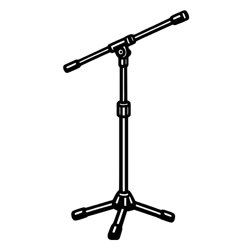 Mic Stand Outline - Vector Graphics - Digital File Digital My Custom Designs PDF