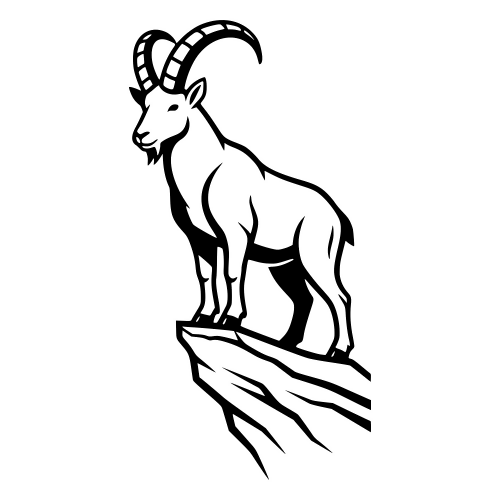 Mountain Goat a Cliff - Digital File - XCS Friendly