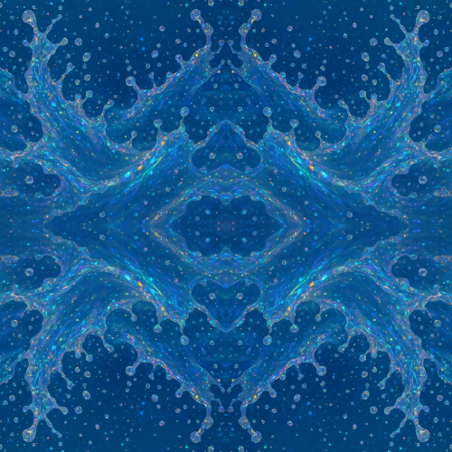 Water and Ocean - Ocean Spray Splashes With Holographic Shimmer - Pattern - Digital File