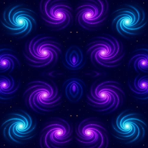 Space and Cosmic - Infinity Spiral Galaxies In Electric Teal And Violets - Pattern - Digital file Digital My Custom Designs PDF
