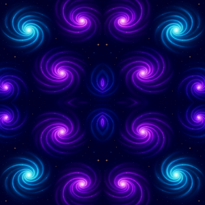 Space and Cosmic - Infinity Spiral Galaxies In Electric Teal And Violets - Pattern - Digital file