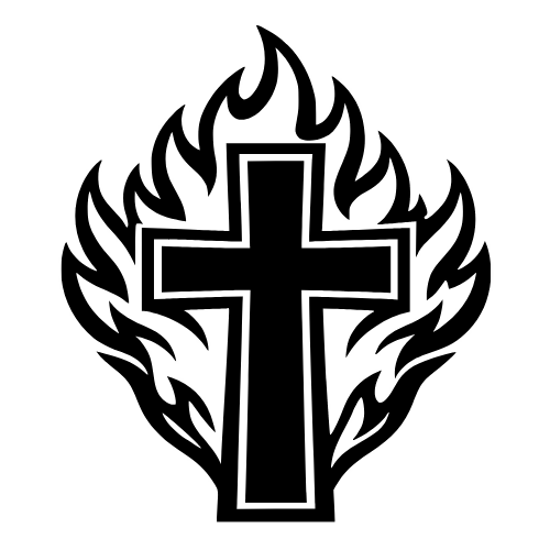 Fire and Cross Fusion Sketch - Vector Graphics - Digital File Digital My Custom Designs PDF
