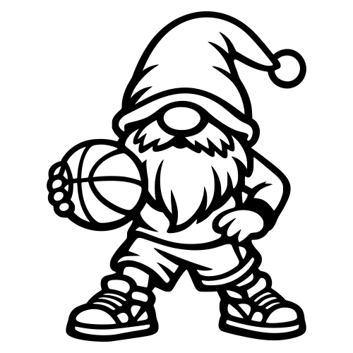 Cartoon Basketball Gnome - Digital File - XCS Friendly Digital My Custom Designs PDF