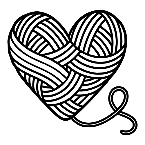 Yarn Heart Illustration - Digital File - XCS Friendly Digital My Custom Designs PDF