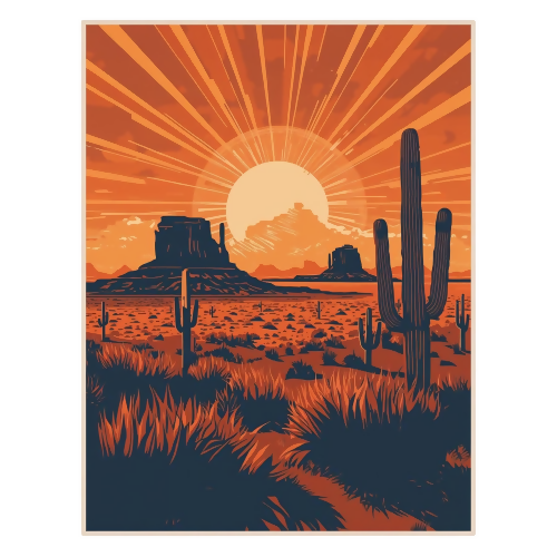 Nature & Outdoors - Desert Radiance - T Shirt Design - Digital File Digital My Custom Designs 300 DPI PNG