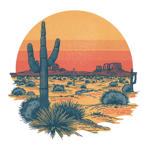 Nature & Outdoors - Desert Solitude - T Shirt Design - Digital File Digital My Custom Designs 300 DPI PNG
