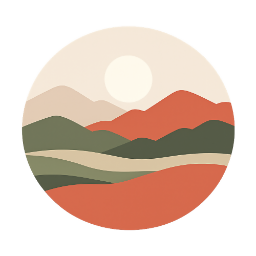 Nature & Outdoors- Earthy Mountains Under a Soft Sun - T Shirt Designs - Digital File Digital My Custom Designs 300 DPI PNG