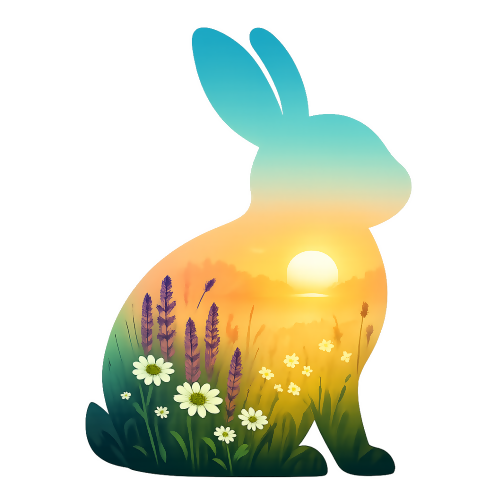 Nature & Outdoors - Meadowlight Rabbit - T Shirt Design - Digital File Digital My Custom Designs 300 DPI PNG