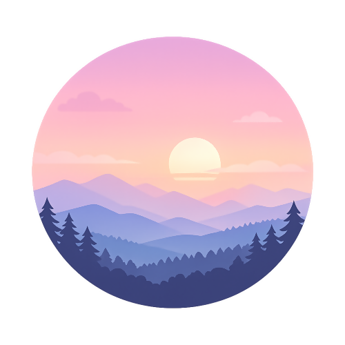 Nature & Outdoors - Pastel Sunset Over Distant Mountains - T Shirt Design - Digital File Digital My Custom Designs 300 DPI PNG