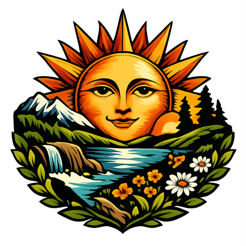 Nature & Outdoors - Serene Sun Over Tranquil - T Shirt Design - Digital File Digital My Custom Designs 300 DPI PNG