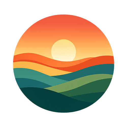 Nature & Outdoors- Sunset Over Layered Hills Design - T Shirt Designs - Digital File Digital My Custom Designs 300 DPI PNG