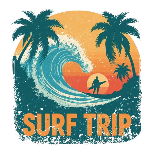 Nature & Outdoors - Surf Trip - T Shirt Design - Digital File Digital My Custom Designs 300 DPI PNG
