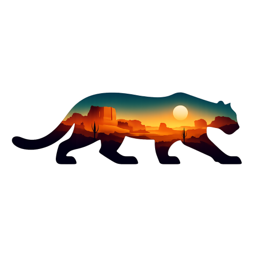 Nature & Outdoors - Tiger Desert - T Shirt Design - Digital File Digital My Custom Designs 300 DPI PNG