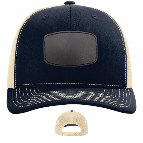 Classic Ball Cap with Customized Curved Rectangle Patch hat My Custom Designs Navy/Navy Grey