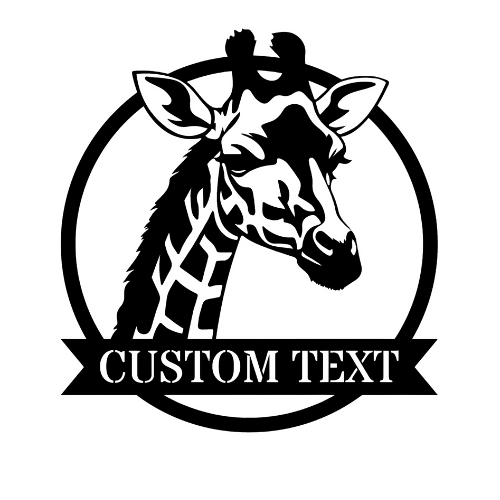 Giraffe Custom Text - Wall / Home Decor - Digital File Digital My Custom Designs ZIP File