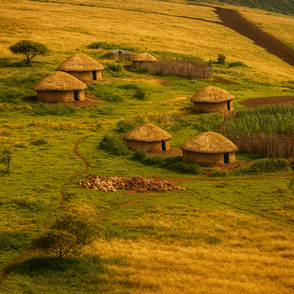 Maasai Village - Ngorongoro Crater Tanzania - Africa - Rendered - Digital File Digital My Custom Designs PDF