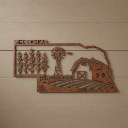 Nebraska Wall Home Decor State Outline United States SVG for laser cutting. Detailed multi-layer Nebraska state outline