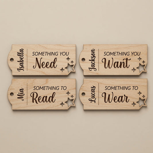 Need Want Read Wear Gift Tags w/ Nameplate Stars - Digital File - SVG - Digital