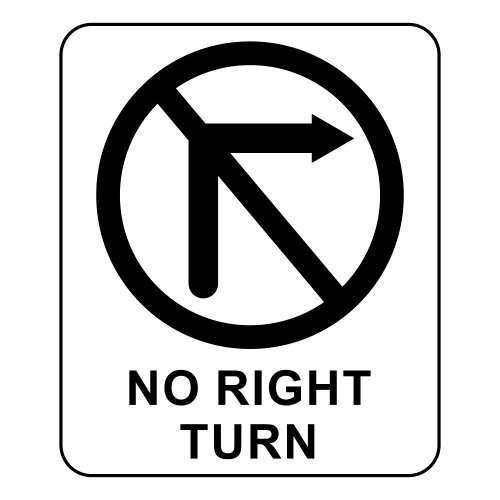 No Right Turn Sign - Digital File - XCS Friendly Digital My Custom Designs PDF