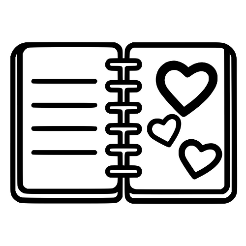 Notebook with Hearts - Digital File - XCS Friendly Digital My Custom Designs PDF