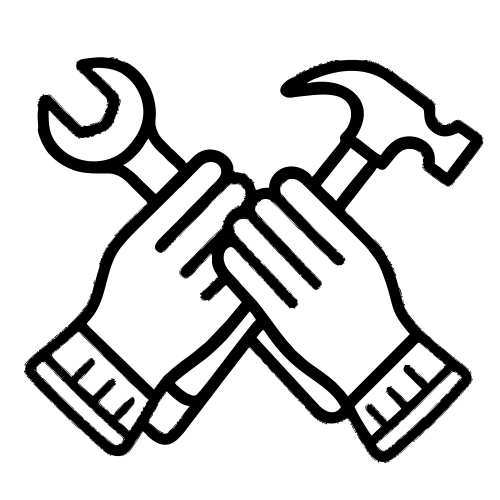 Work Gloves with Tools - Vector Graphics - Digital File