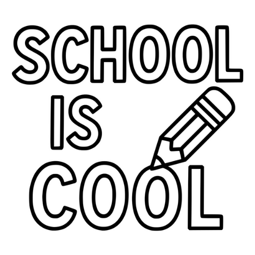 School is Cool Text - Digital File - XCS Friendly Tumbler My Custom Designs PNG